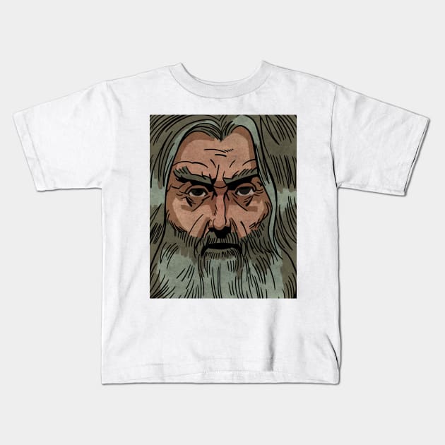 ALAN MOORE Kids T-Shirt by Defsnotadumb